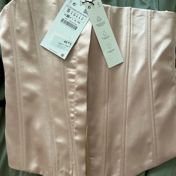 NWT Zara Satin Effect Corset Top - Picture 4 of 4